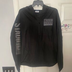 Stadium Black Zip-Up  Windbreaker Size Large